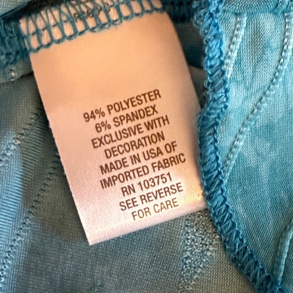 Db Large Blue Floral Women's Top Asymmetrical Hem - Picture 8 of 9